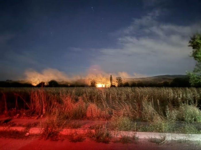 Пожар гори между селата Червен брег и Крайници