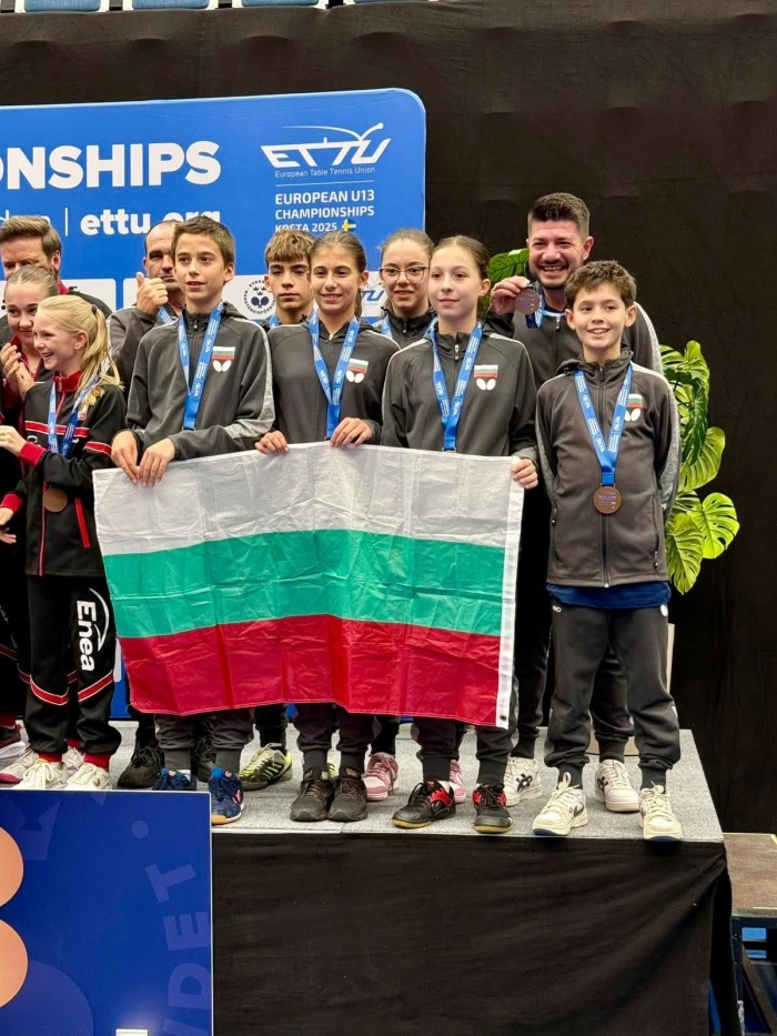 Исторически бронз за България от Европейското по тенис на маса до 13 г., Стефан Бончев от \
