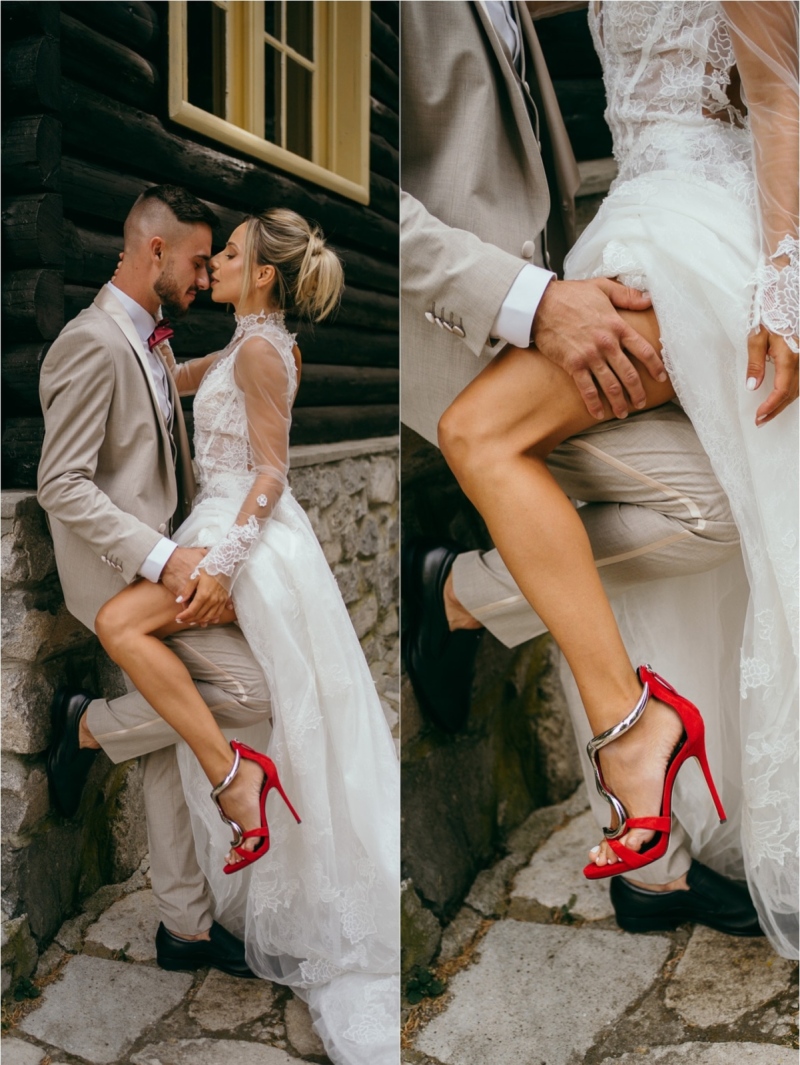 Дървената църква в Боровец стана сцена за сватбената фотосесия на Иво Карамански и Антоанет Пепе