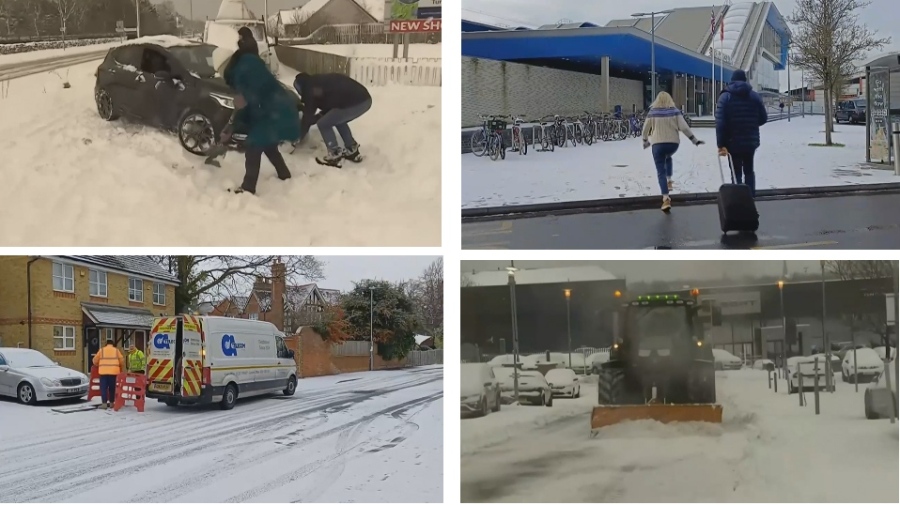 Зимна буря парализира Великобритания