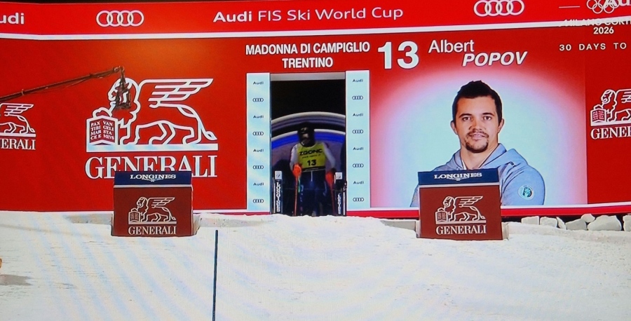 Изваден кант извади Алберт Попов от нощния слалом в Мадона ди Кампильо