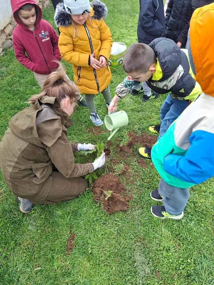 С грижа към природата: ДГС Ихтиман засади нови дръвчета в две детски градини