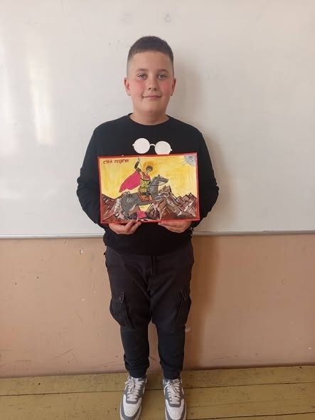 Петокласник от Сапарева баня сътвори икона на св. Георги