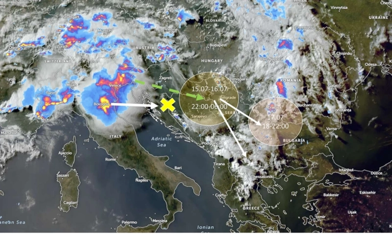 Meteo Balkans: Очакват се мезоконвективни системи, идват гръмотевични бури към България