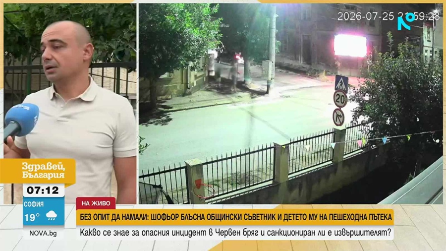 Общински съветник и детето му бяха блъснати на пешеходна пътека в Червен бряг