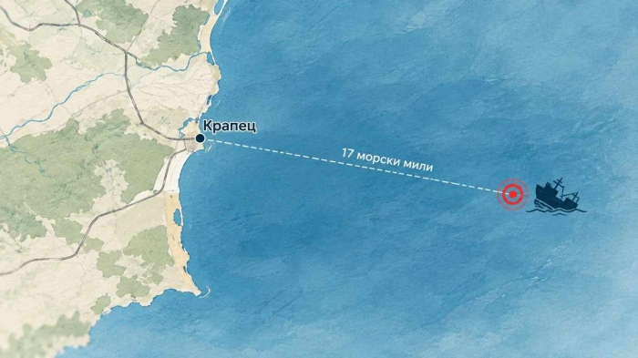 Вторият ударен кораб край Крапец потъна! Четирима моряци са спасени, други чакат помощ в морето (ОБНОВЕНО) 